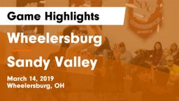 Wheelersburg  vs Sandy Valley Game Highlights - March 14, 2019