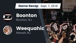 Recap: Boonton  vs. Weequahic  2018