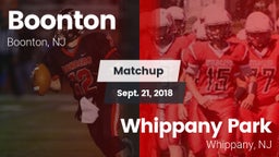 Matchup: Boonton  vs. Whippany Park  2018