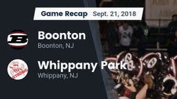 Recap: Boonton  vs. Whippany Park  2018