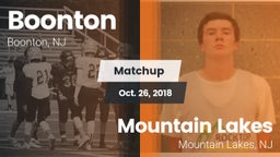 Matchup: Boonton  vs. Mountain Lakes  2018