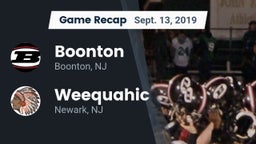 Recap: Boonton  vs. Weequahic  2019