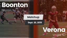 Matchup: Boonton  vs. Verona  2019