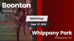 Matchup: Boonton  vs. Whippany Park  2019