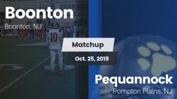 Matchup: Boonton  vs. Pequannock  2019