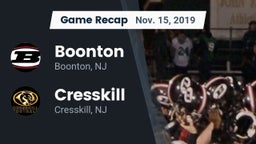 Recap: Boonton  vs. Cresskill  2019