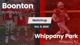 Matchup: Boonton  vs. Whippany Park  2020