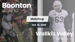 Matchup: Boonton  vs. Wallkill Valley  2020