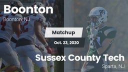 Matchup: Boonton  vs. Sussex County Tech  2020