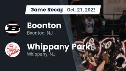 Recap: Boonton  vs. Whippany Park  2022