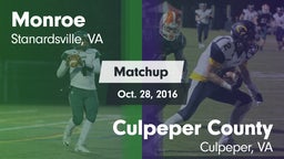 Matchup: Monroe  vs. Culpeper County  2016