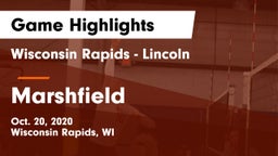 Wisconsin Rapids - Lincoln  vs Marshfield  Game Highlights - Oct. 20, 2020