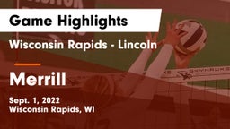 Wisconsin Rapids - Lincoln  vs Merrill  Game Highlights - Sept. 1, 2022