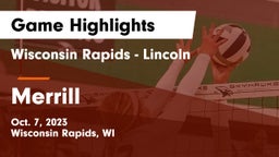 Wisconsin Rapids - Lincoln  vs Merrill  Game Highlights - Oct. 7, 2023