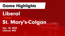 Liberal  vs St. Mary's-Colgan  Game Highlights - Jan. 18, 2024