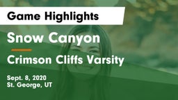 Snow Canyon  vs Crimson Cliffs Varsity Game Highlights - Sept. 8, 2020