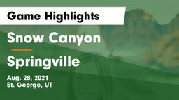 Snow Canyon  vs Springville  Game Highlights - Aug. 28, 2021