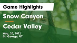 Snow Canyon  vs Cedar Valley  Game Highlights - Aug. 20, 2022