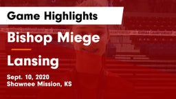 Bishop Miege  vs Lansing  Game Highlights - Sept. 10, 2020