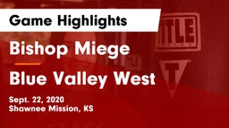 Bishop Miege  vs Blue Valley West  Game Highlights - Sept. 22, 2020