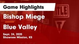 Bishop Miege  vs Blue Valley  Game Highlights - Sept. 24, 2020