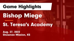 Bishop Miege  vs St. Teresa's Academy  Game Highlights - Aug. 27, 2022
