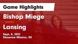 Bishop Miege  vs Lansing  Game Highlights - Sept. 8, 2022