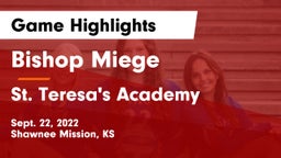 Bishop Miege  vs St. Teresa's Academy  Game Highlights - Sept. 22, 2022