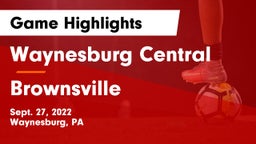Waynesburg Central  vs Brownsville  Game Highlights - Sept. 27, 2022
