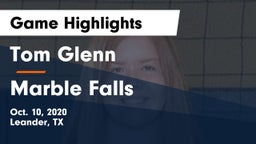 Tom Glenn  vs Marble Falls  Game Highlights - Oct. 10, 2020