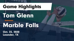 Tom Glenn  vs Marble Falls  Game Highlights - Oct. 23, 2020