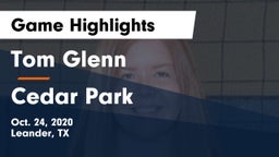 Tom Glenn  vs Cedar Park  Game Highlights - Oct. 24, 2020