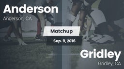 Matchup: Anderson  vs. Gridley  2016