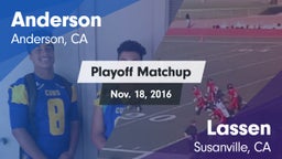 Matchup: Anderson  vs. Lassen  2016