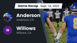 Recap: Anderson  vs. Willows  2022