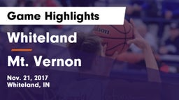 Whiteland  vs Mt. Vernon  Game Highlights - Nov. 21, 2017