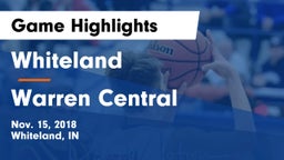 Whiteland  vs Warren Central  Game Highlights - Nov. 15, 2018
