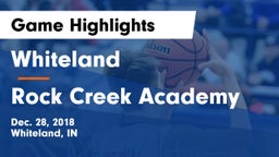Whiteland  vs Rock Creek Academy  Game Highlights - Dec. 28, 2018