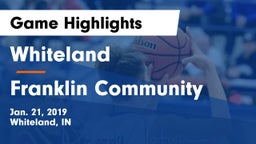 Whiteland  vs Franklin Community  Game Highlights - Jan. 21, 2019
