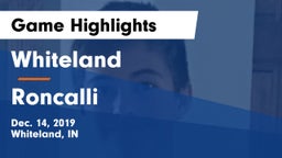 Whiteland  vs Roncalli  Game Highlights - Dec. 14, 2019