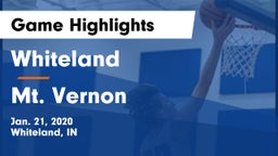 Whiteland  vs Mt. Vernon  Game Highlights - Jan. 21, 2020