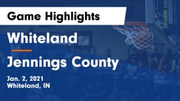 Whiteland  vs Jennings County  Game Highlights - Jan. 2, 2021
