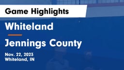 Whiteland  vs Jennings County  Game Highlights - Nov. 22, 2023