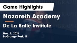 Nazareth Academy  vs De La Salle Institute Game Highlights - Nov. 5, 2021