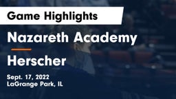Nazareth Academy  vs Herscher  Game Highlights - Sept. 17, 2022