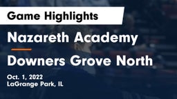 Nazareth Academy  vs Downers Grove North  Game Highlights - Oct. 1, 2022