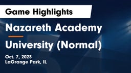 Nazareth Academy  vs University (Normal)  Game Highlights - Oct. 7, 2023