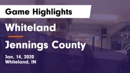 Whiteland  vs Jennings County  Game Highlights - Jan. 14, 2020