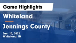 Whiteland  vs Jennings County  Game Highlights - Jan. 10, 2022