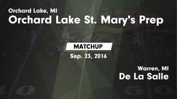 Matchup: Orchard Lake St. Mar vs. De La Salle  2016